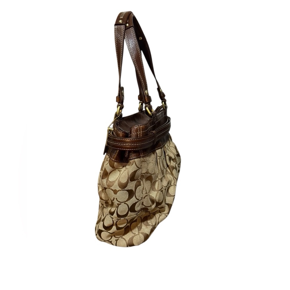 Coach Hampton Chocolate Brown Leather Carryall Tote Bag Purse - Picture 7 of 13